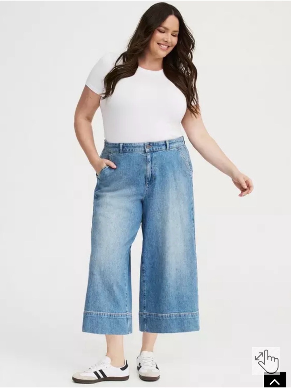 High-Rise Wide-Leg Denim Culotte